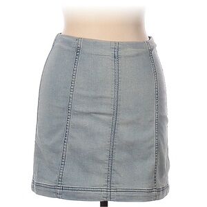 Free People Light Blue Denim Pencil Skirt